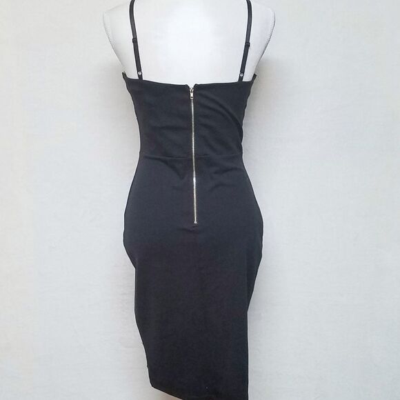 HAUTE Monde Black Ivory Lace Midi Bodycon Dress - Picture 6 of 9